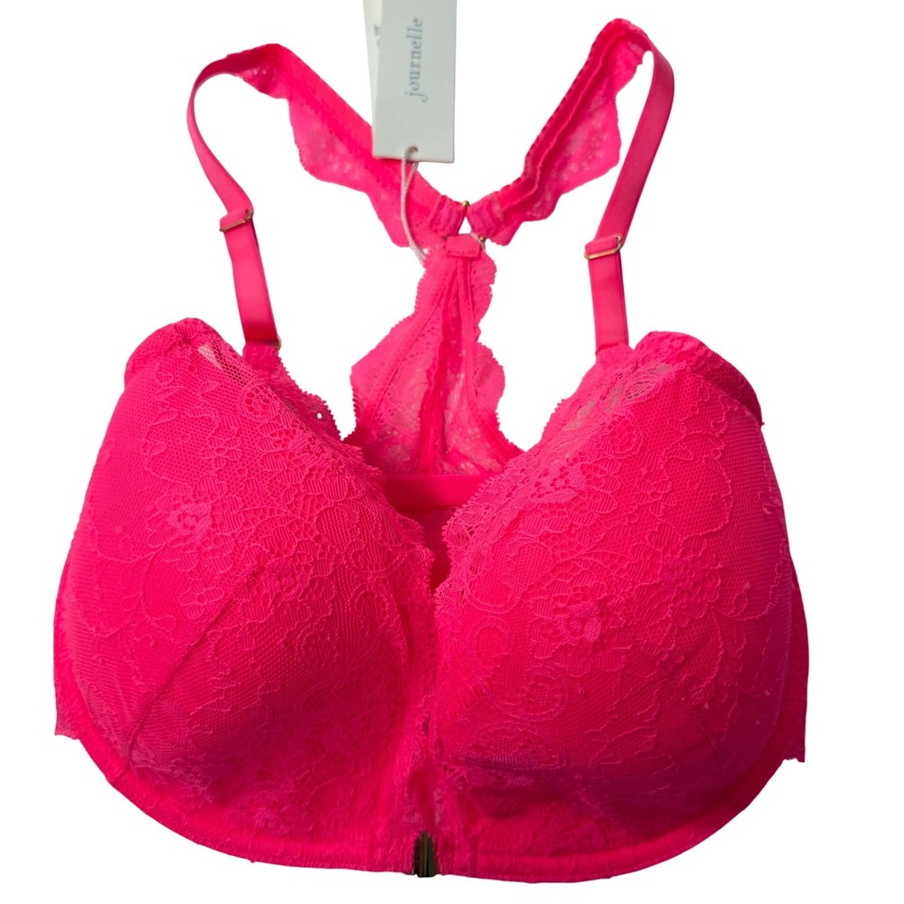 Journelle Dalia Racerback‎ Plunge Bra Hot Pink 32F